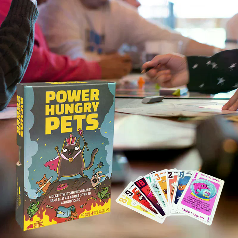 Strategy Board Game - Power Hungry Pets Card Game Family