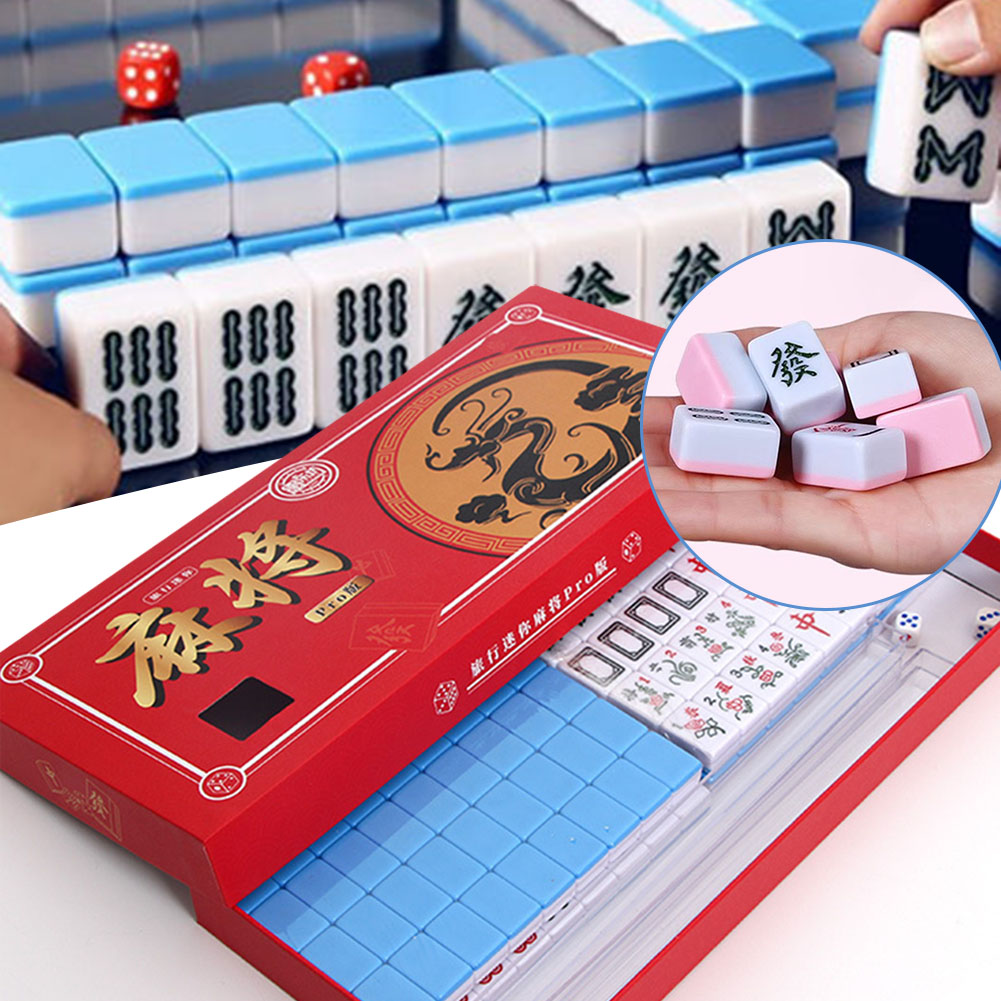 Board Game Family - Portable Travel Mini Mahjong Set Travel