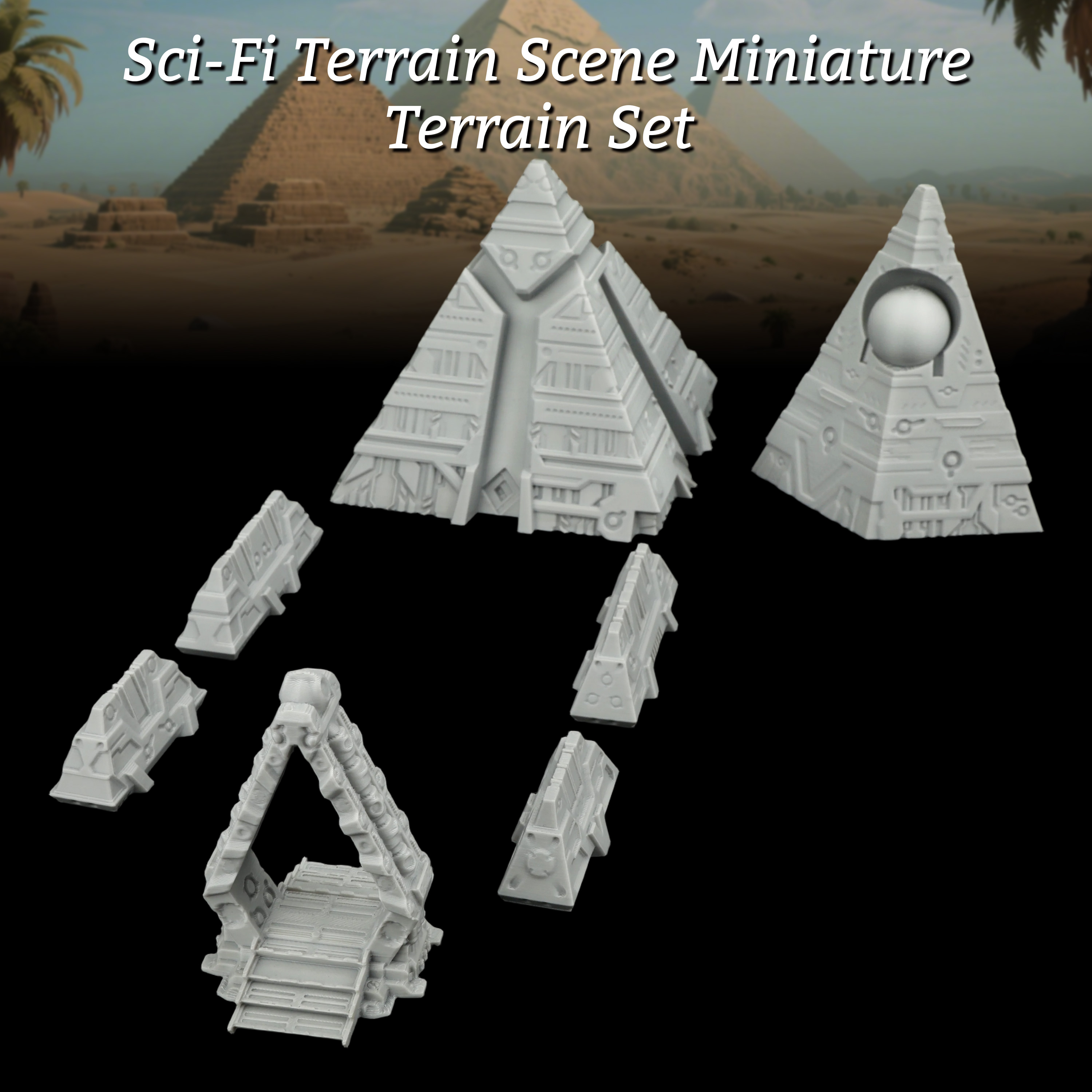 Miniature Terrain Set - Sci-Fi Terrain Scene Miniature Set -