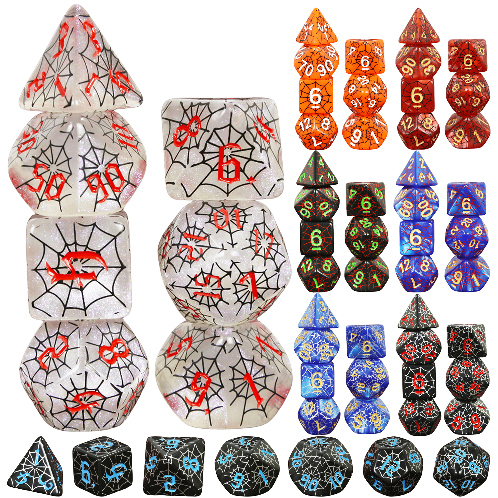 Board Game Web - DND Dice Set 7pcs D4-D20 Polyhedral