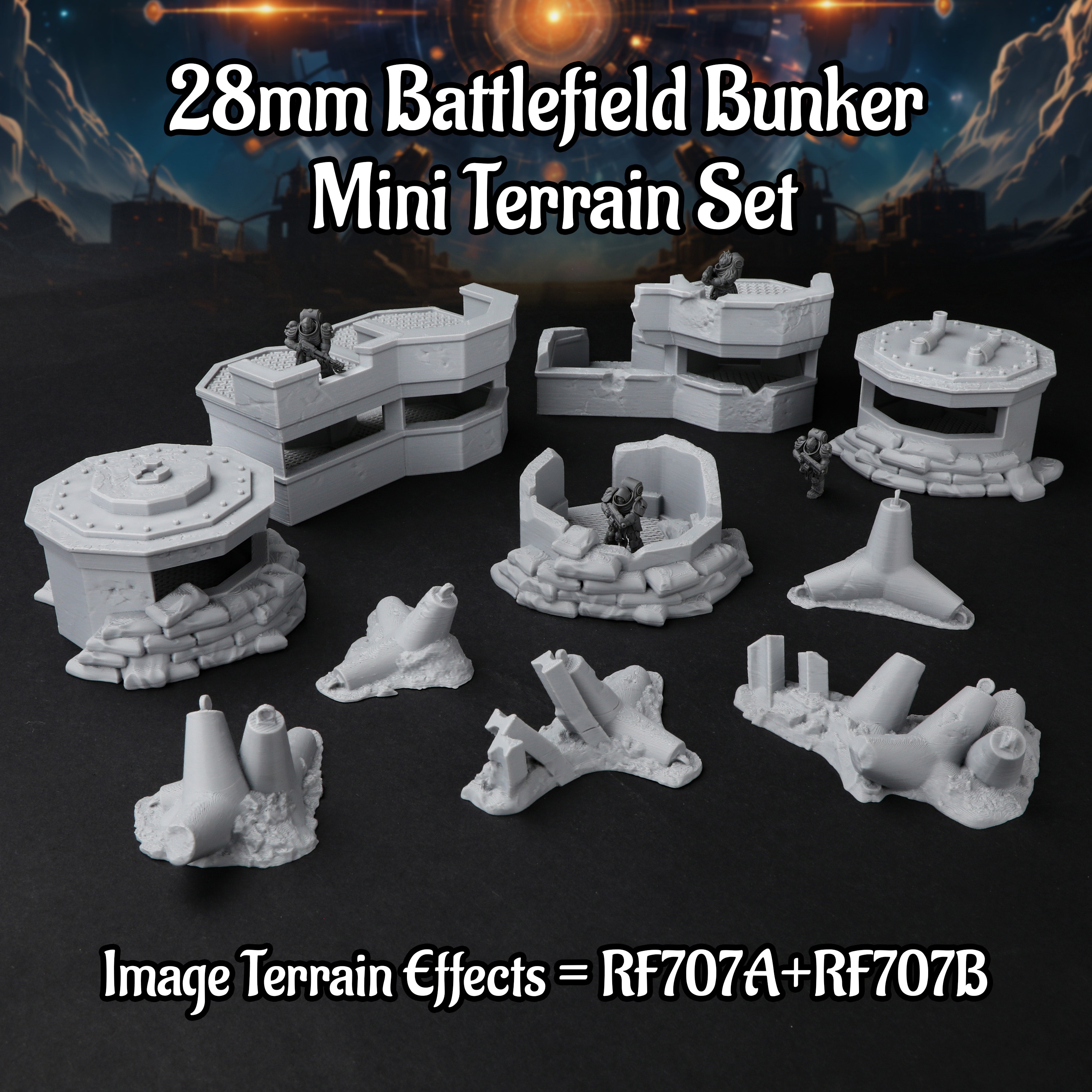 Sci-Fi Modular Battlefield Bun - Miniature Terrain Set ulasan dan harga