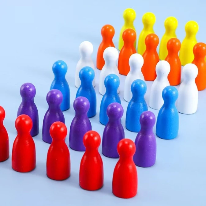 100 Pcs Colorful Wooden Chess  - Board Game Wingspan ulasan dan harga
