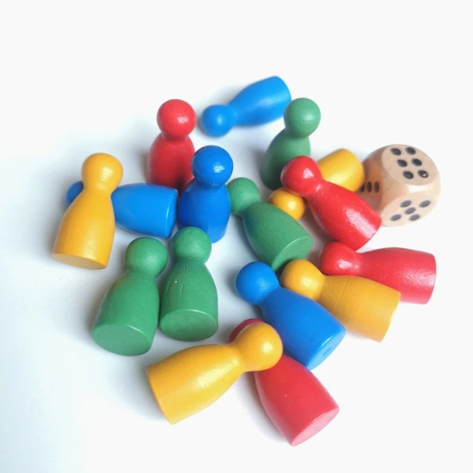 100 Pcs Colorful Wooden Chess  - Board Game Wingspan ulasan dan harga