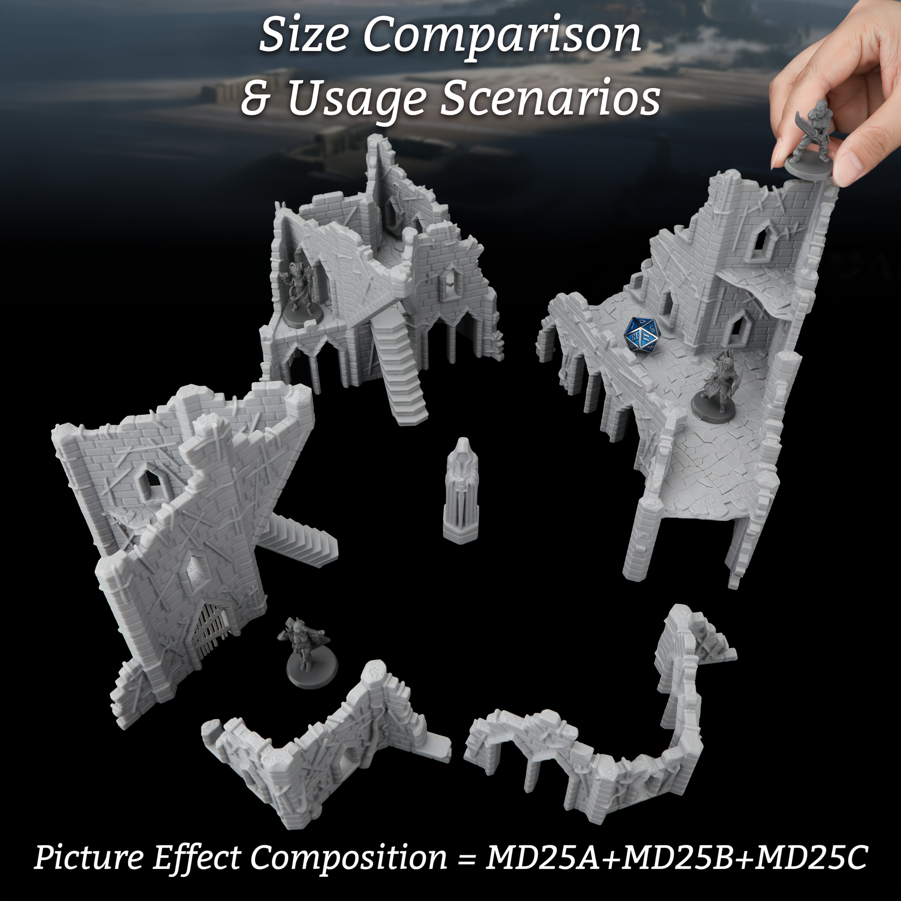 Ruined Fortress Miniature Terr - Miniature Terrain Set ulasan dan harga