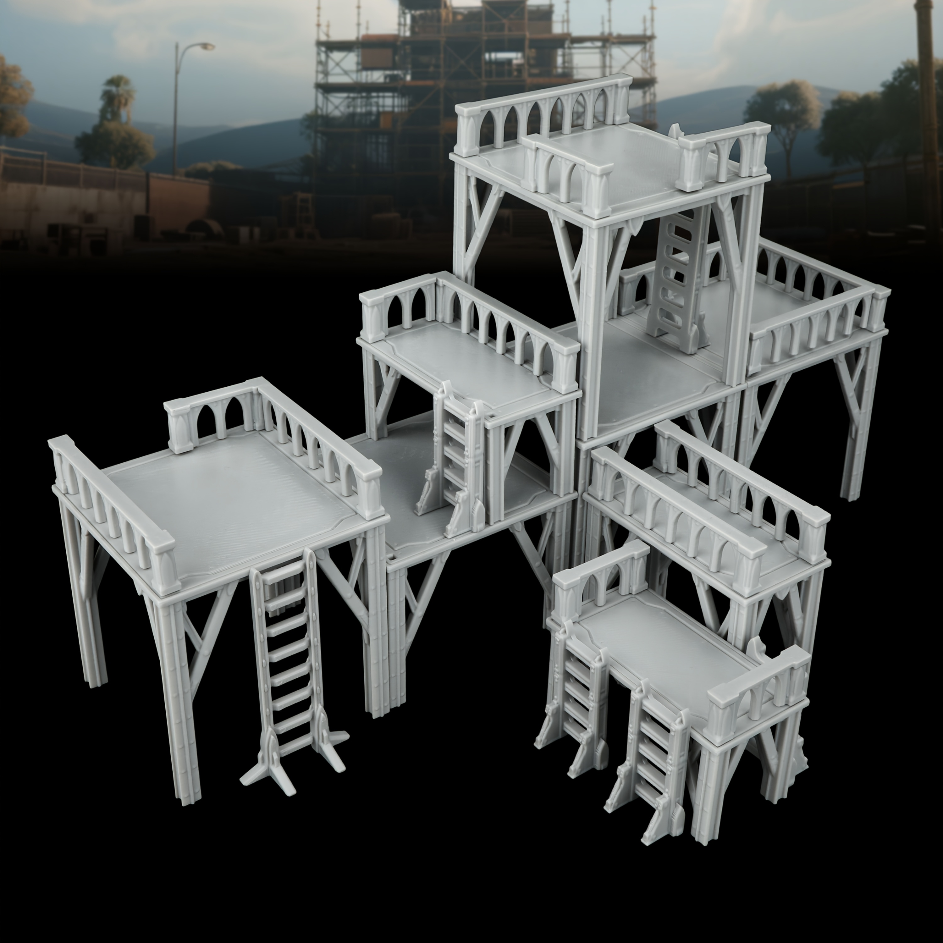 Sci-Fi Scaffolding Mini Terrai - Miniature Terrain Set ulasan dan harga