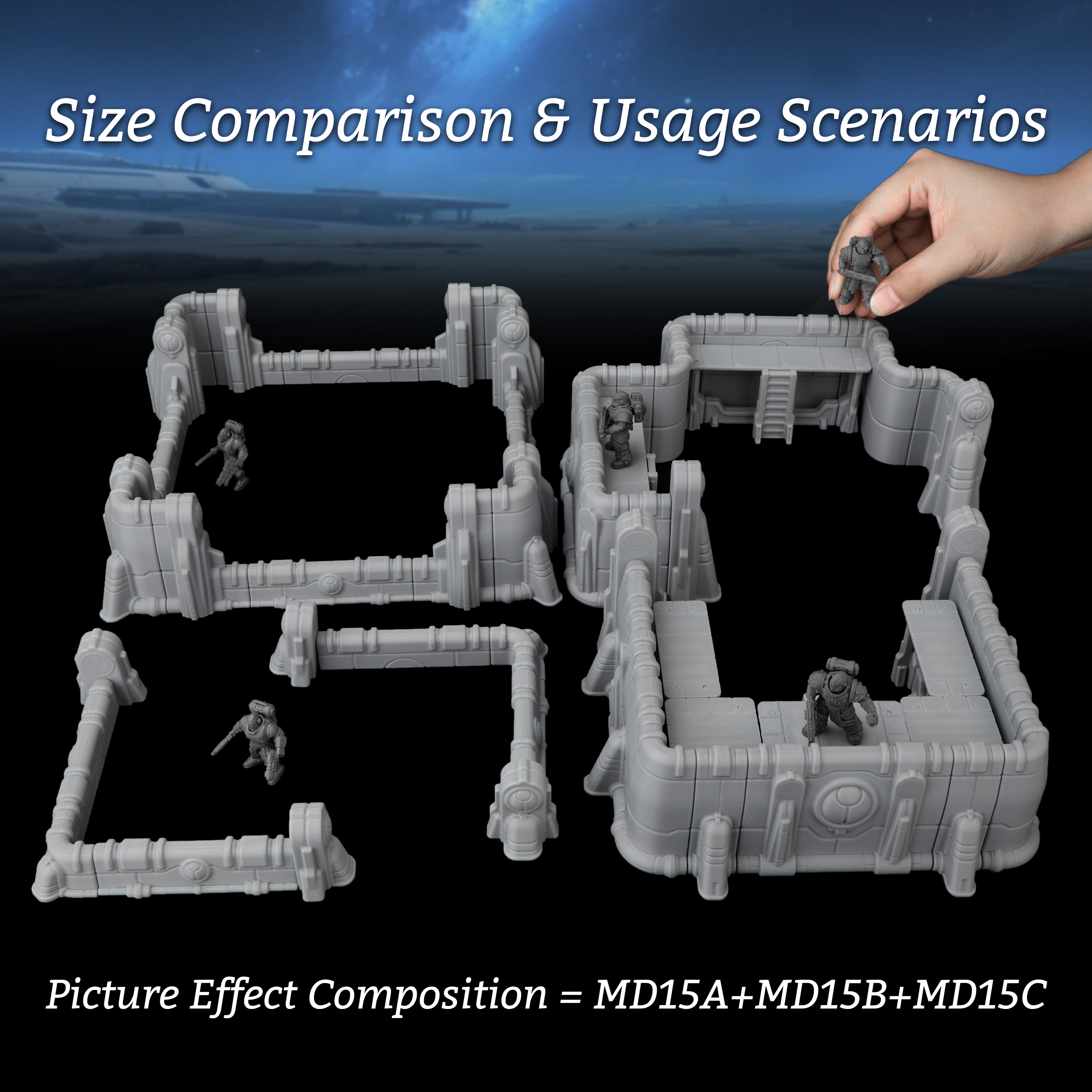 Sci-Fi Modular Fortress Defens - Miniature Terrain Set ulasan dan harga