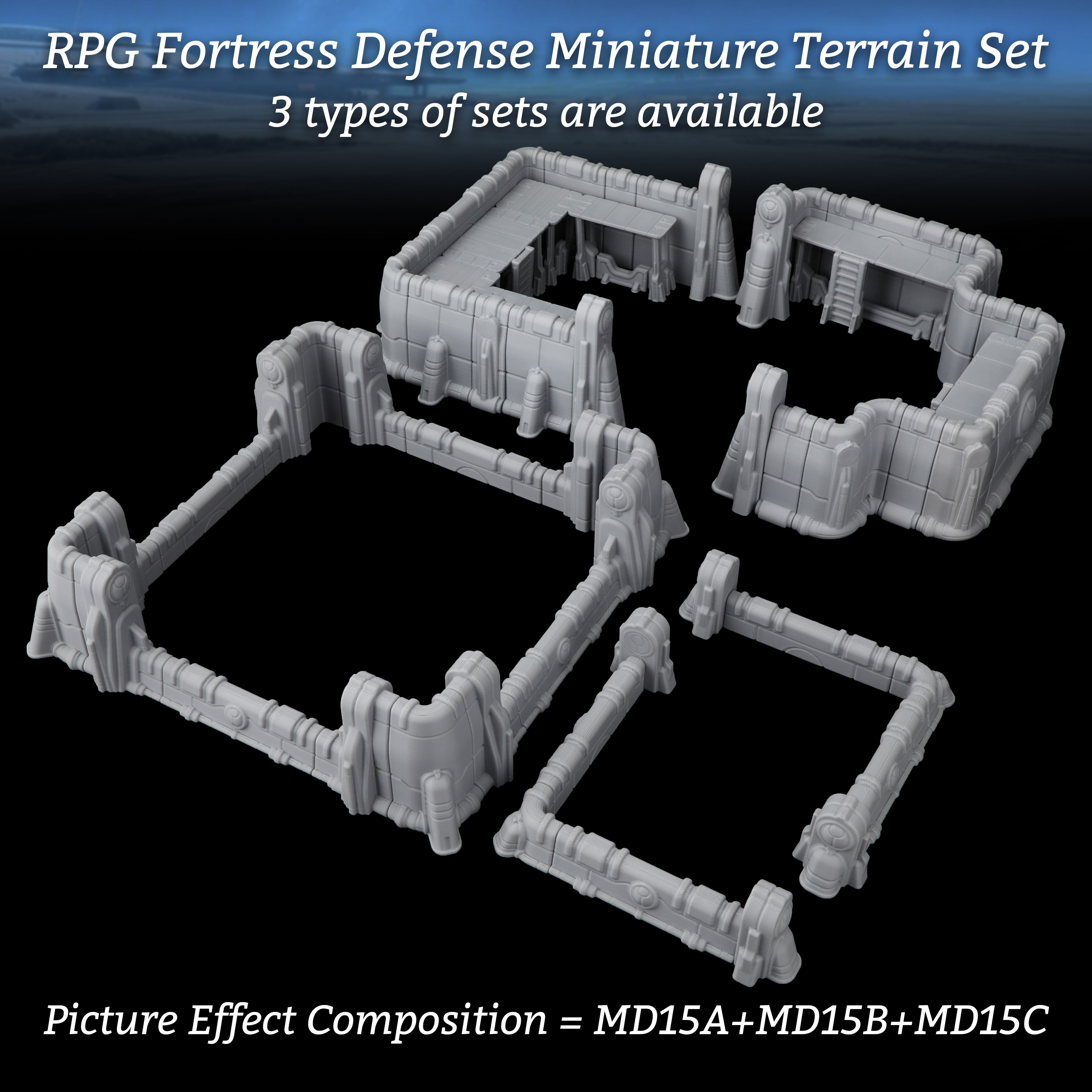 Sci-Fi Modular Fortress Defens - Miniature Terrain Set ulasan dan harga