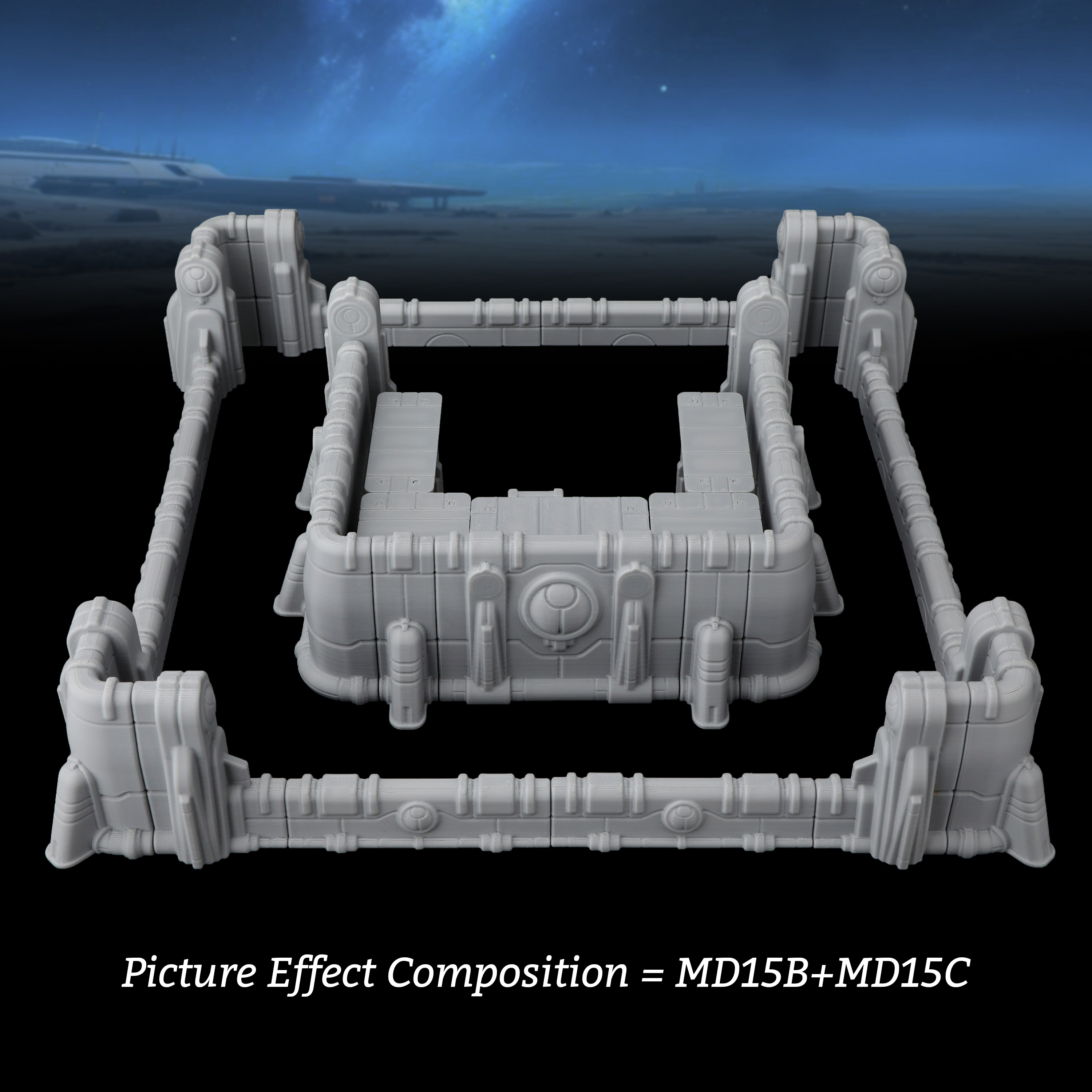 Sci-Fi Modular Fortress Defens - Miniature Terrain Set ulasan dan harga