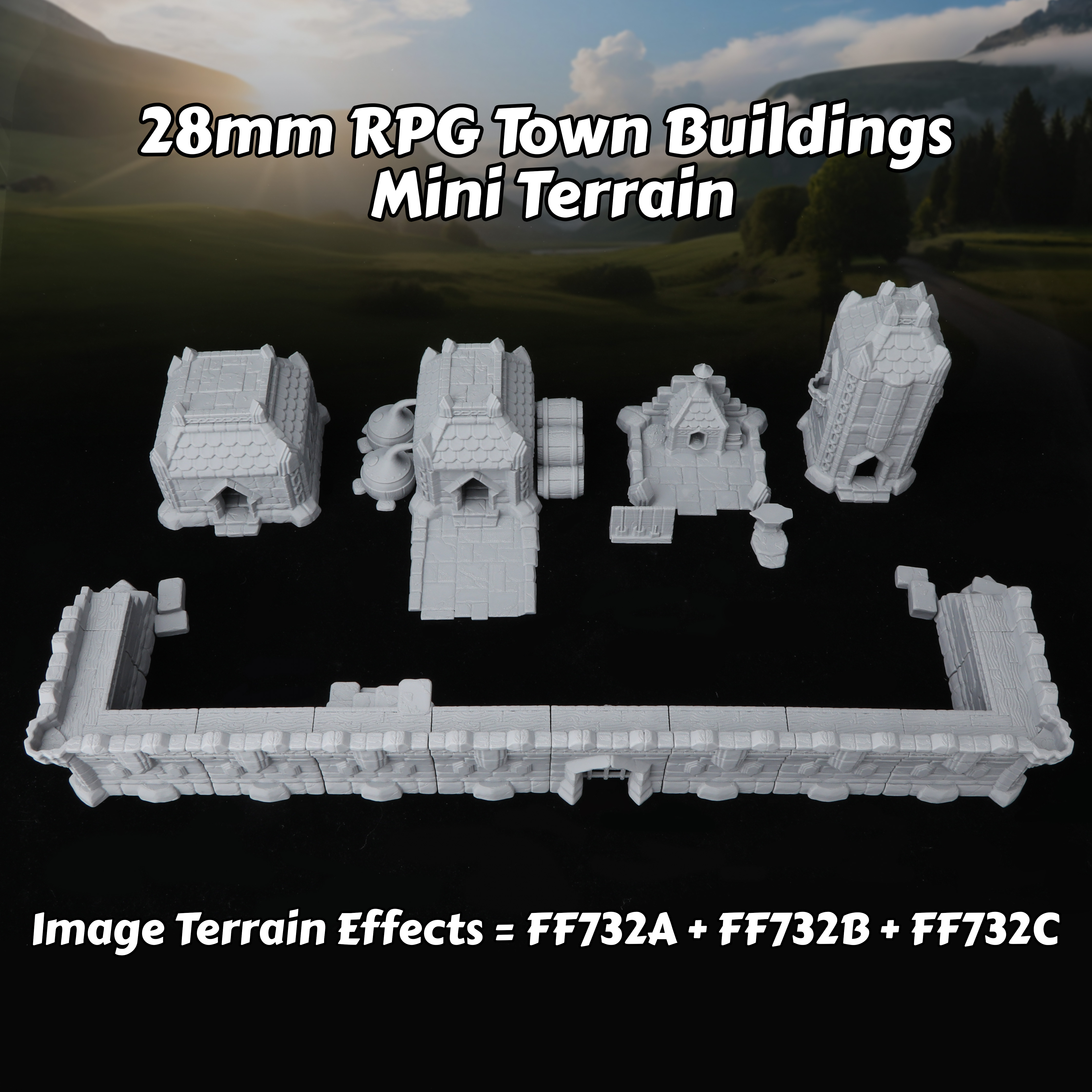 Fantasy Town Buildings Miniatu - Miniature Terrain Set ulasan dan harga