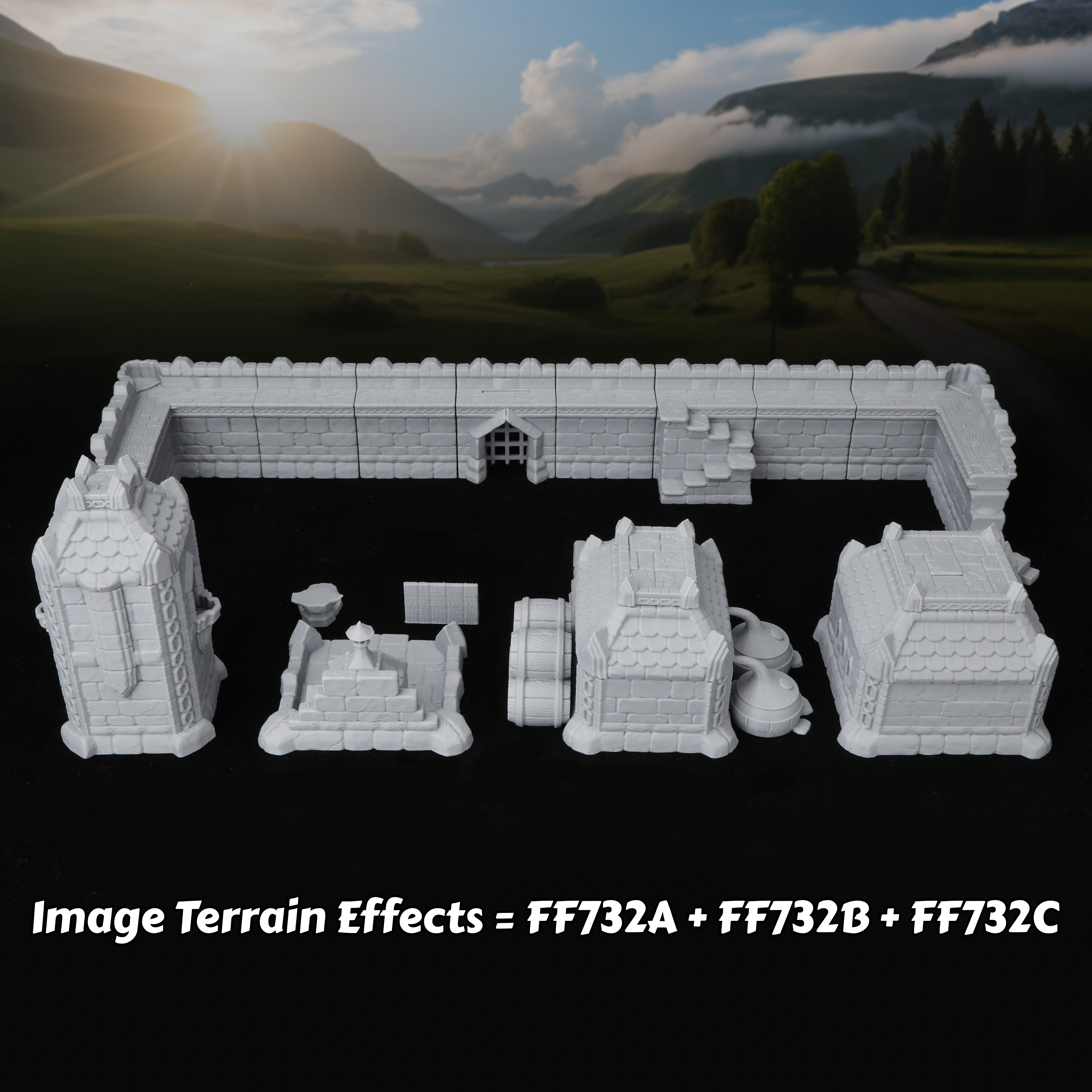 Fantasy Town Buildings Miniatu - Miniature Terrain Set ulasan dan harga