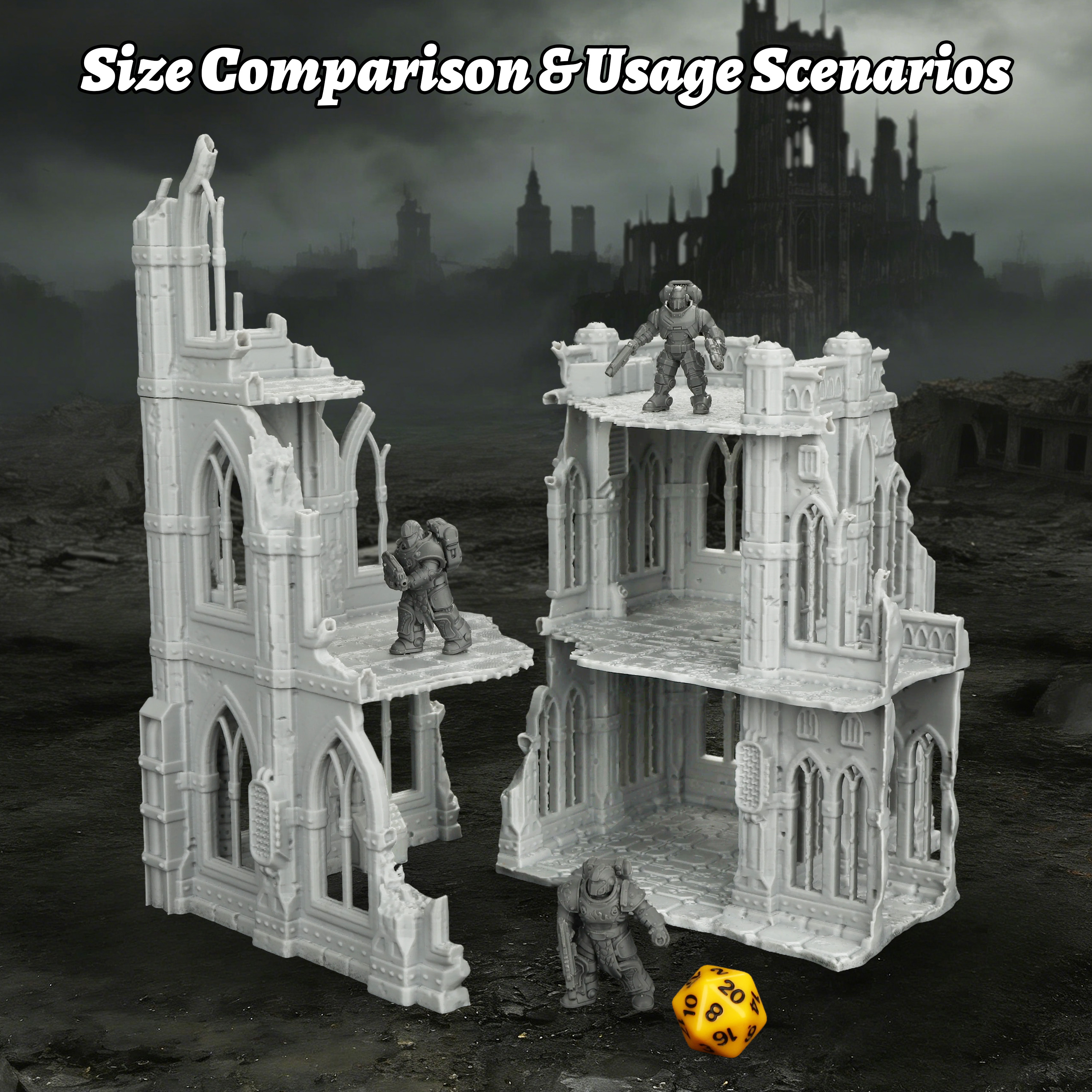 Sci-Fi Ruins Building Miniatur - Miniature Terrain Set ulasan dan harga
