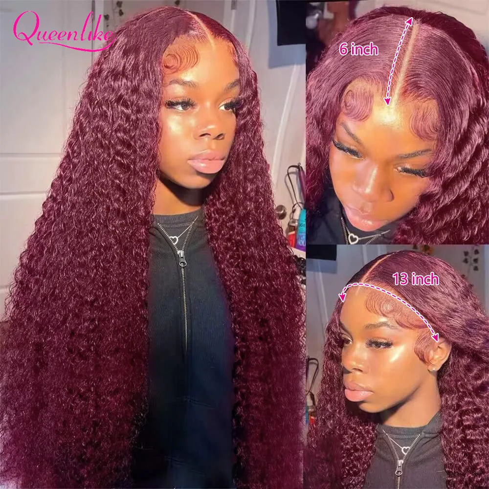 30inch Curly Burgundy 13x6 Hd  - Board Game Queen ulasan dan harga