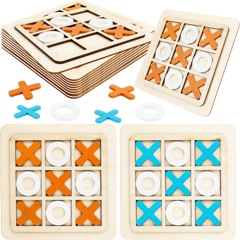 Wooden Tic Tac Toe Games Puzzl - Board Game Family ulasan dan harga