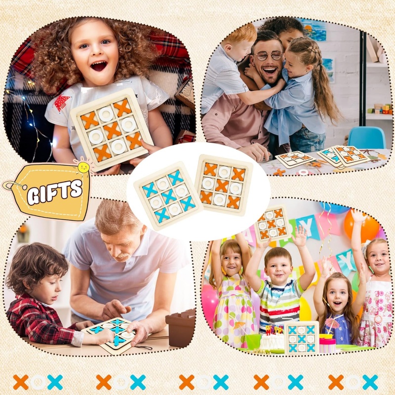 Wooden Tic Tac Toe Games Puzzl - Board Game Family ulasan dan harga