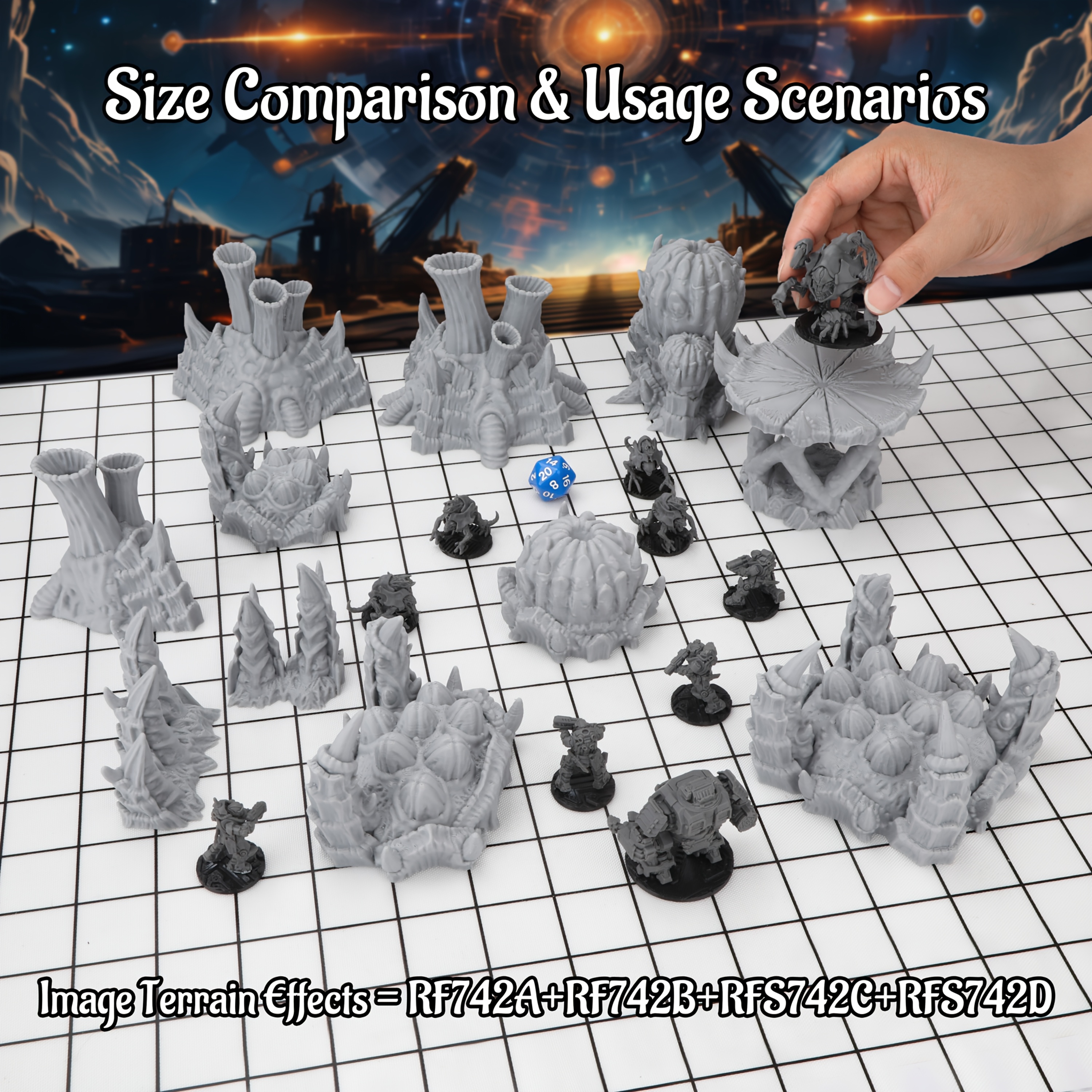 Sci-Fi Alien Miniature Terrain - Miniature Terrain Set ulasan dan harga