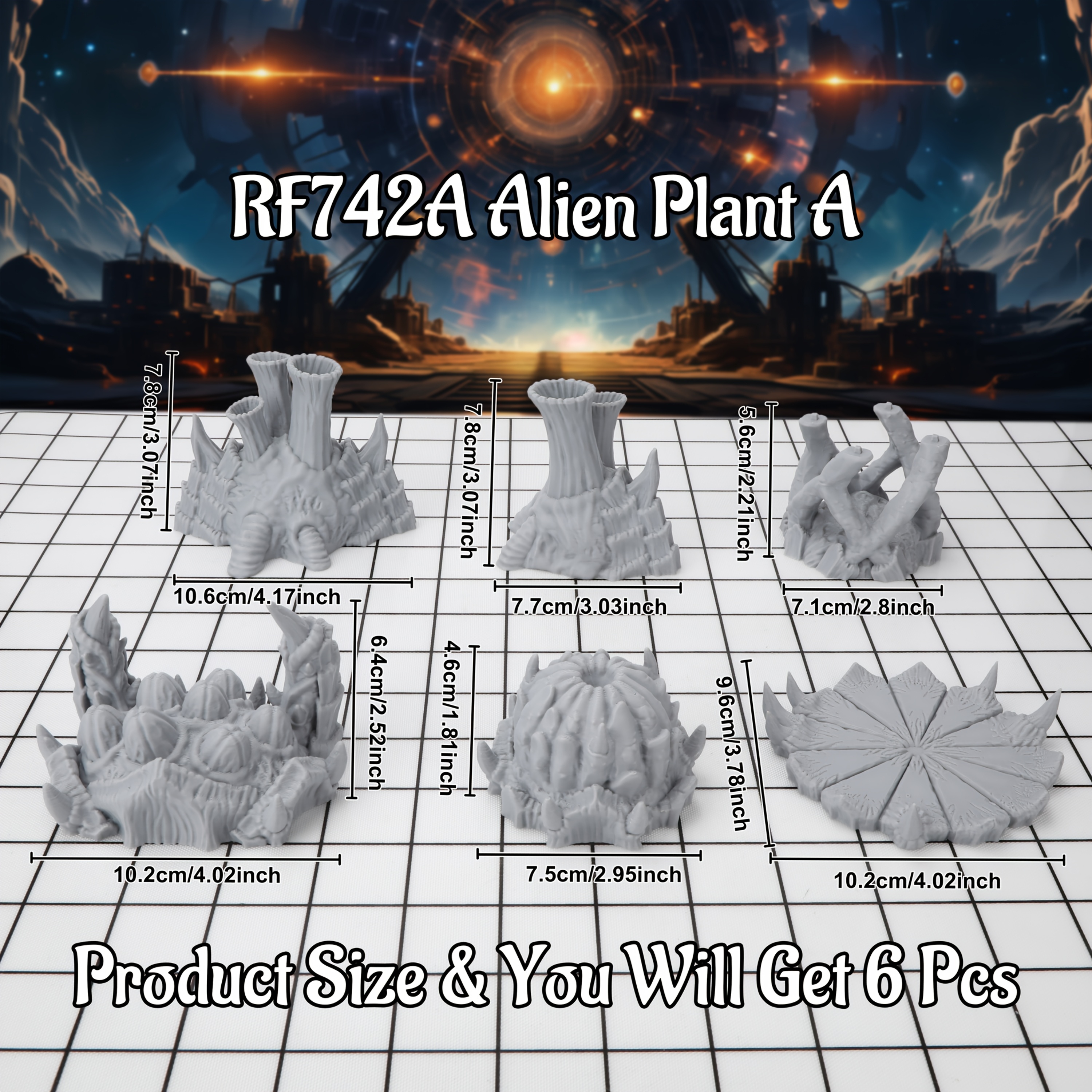 Sci-Fi Alien Miniature Terrain - Miniature Terrain Set ulasan dan harga