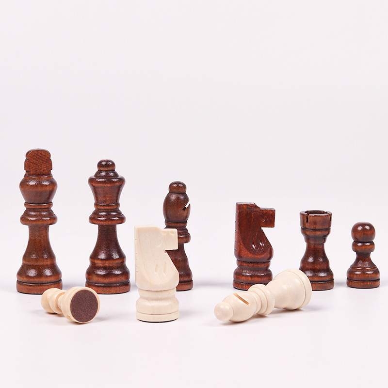 32pcs Wooden Chess Pieces Comp - Board Game Queen ulasan dan harga