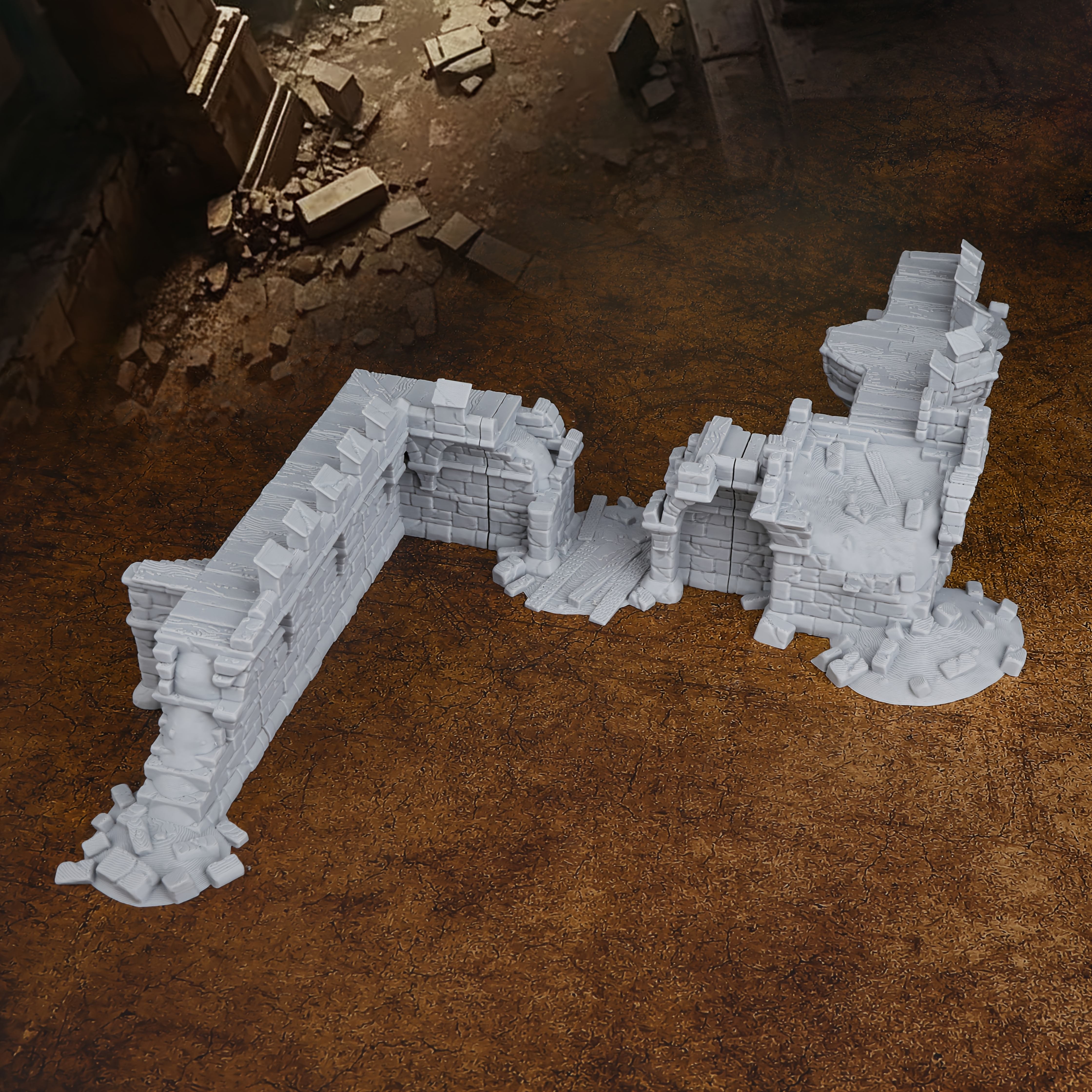 Fantasy Fortress Walls Ruins M - Miniature Terrain Set ulasan dan harga