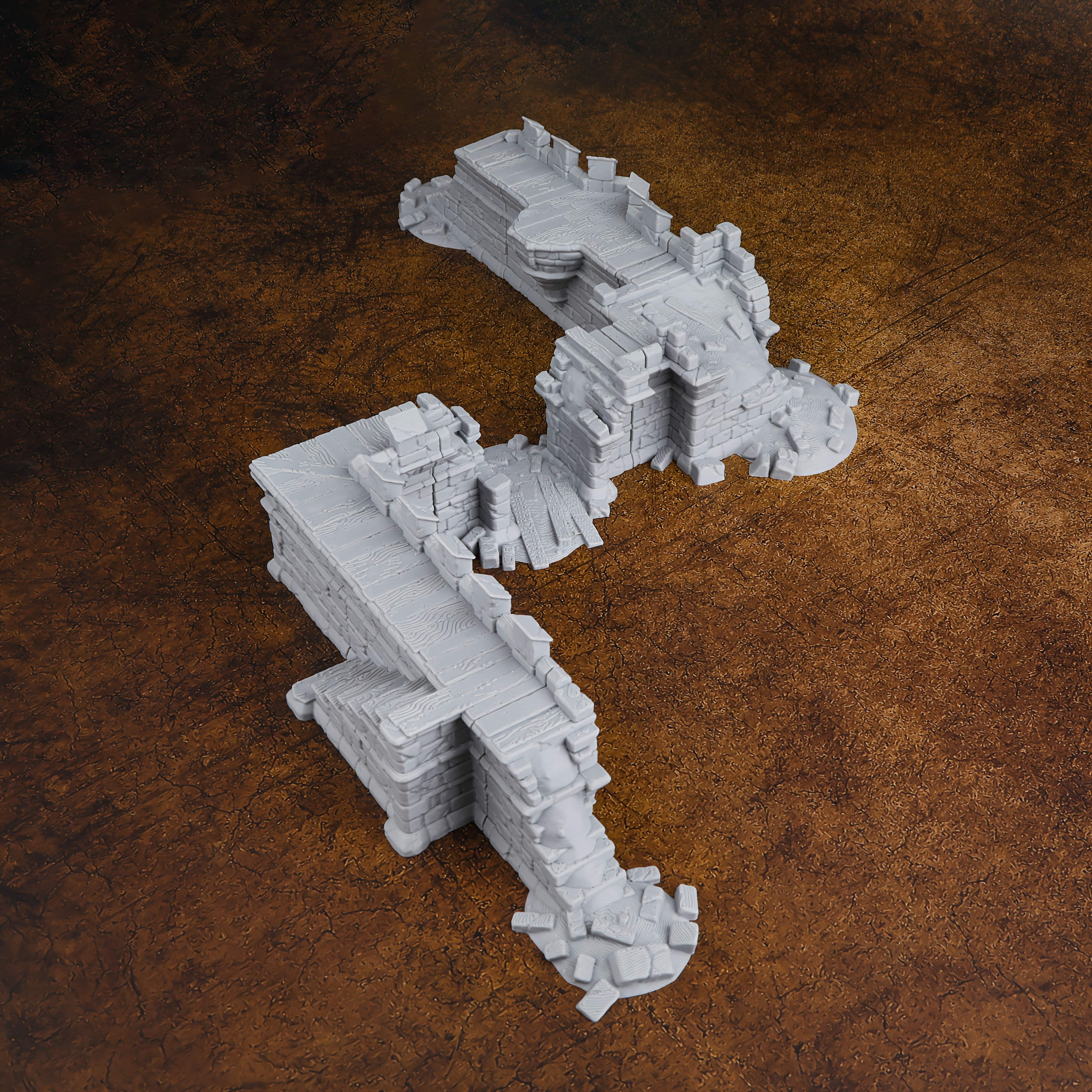 Fantasy Fortress Walls Ruins M - Miniature Terrain Set ulasan dan harga