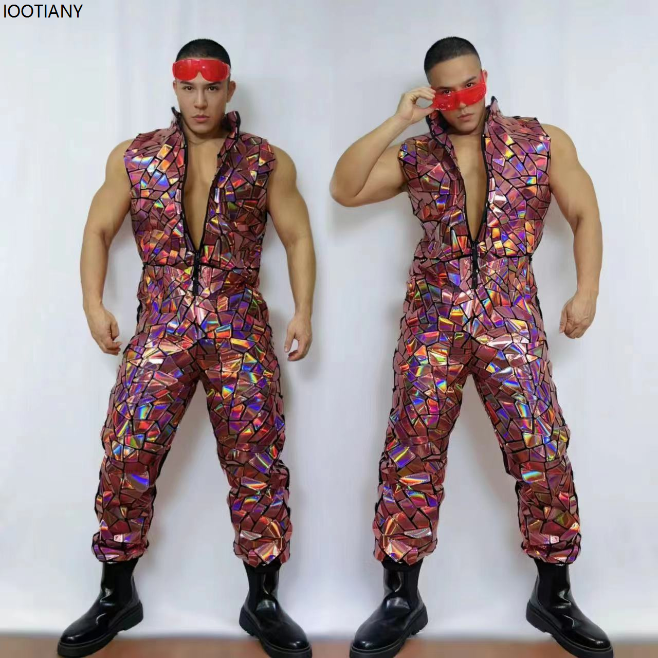 Men Laser Mirror Sleeveless Ju - Board Game Yogi ulasan dan harga
