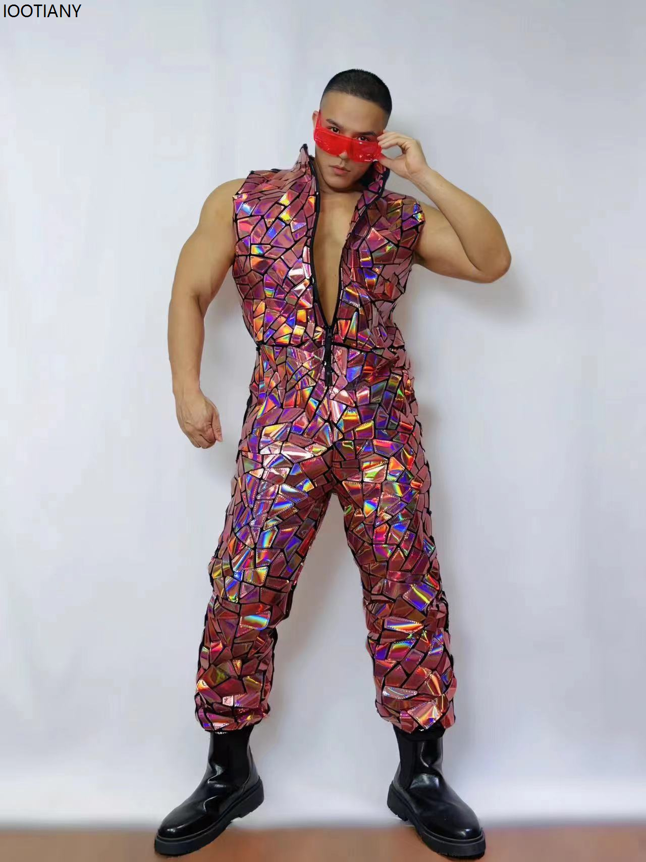 Men Laser Mirror Sleeveless Ju - Board Game Yogi ulasan dan harga