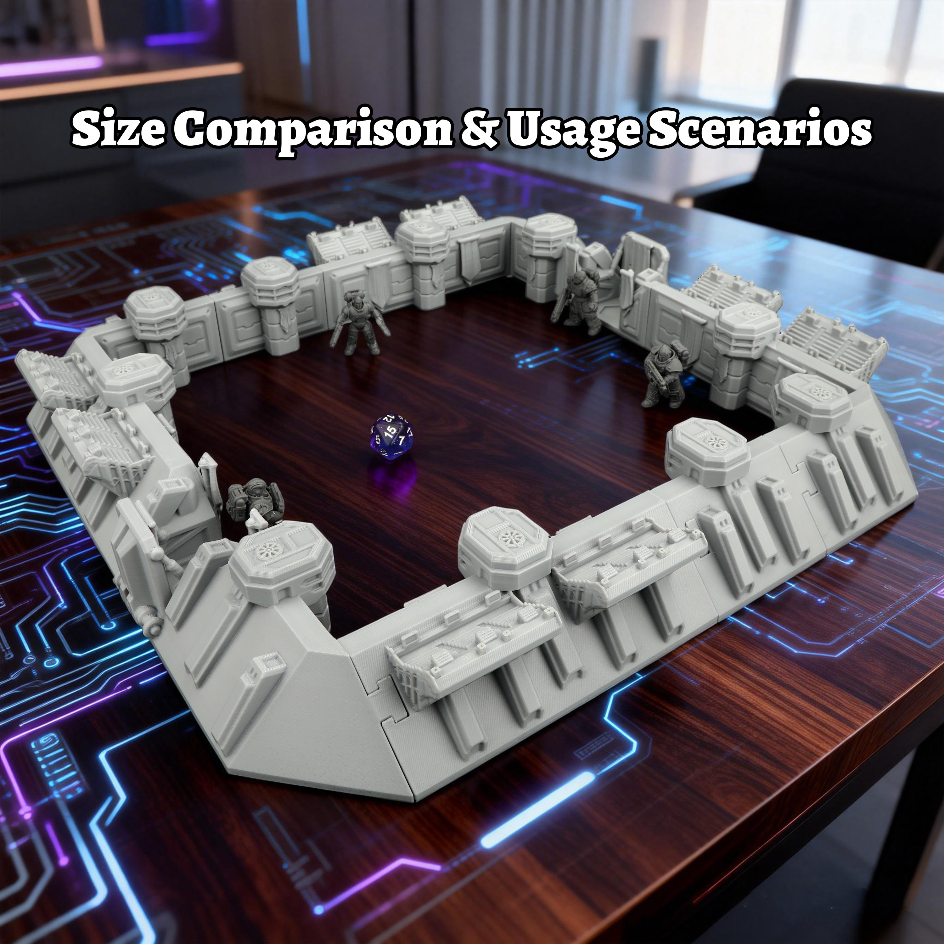 Sci-Fi Arena Terrain Set - Gre - Miniature Terrain Set ulasan dan harga