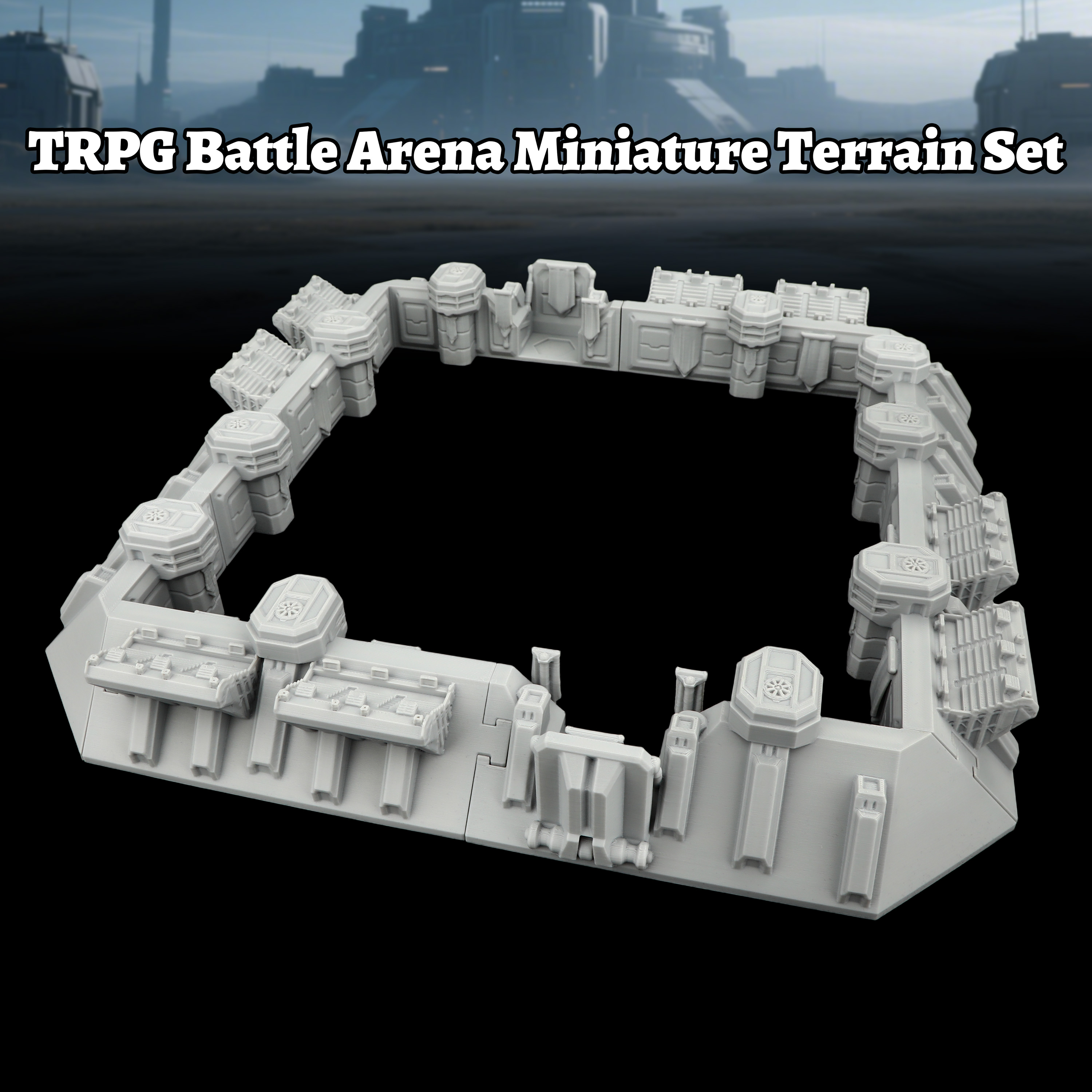 Sci-Fi Arena Terrain Set - Gre - Miniature Terrain Set ulasan dan harga