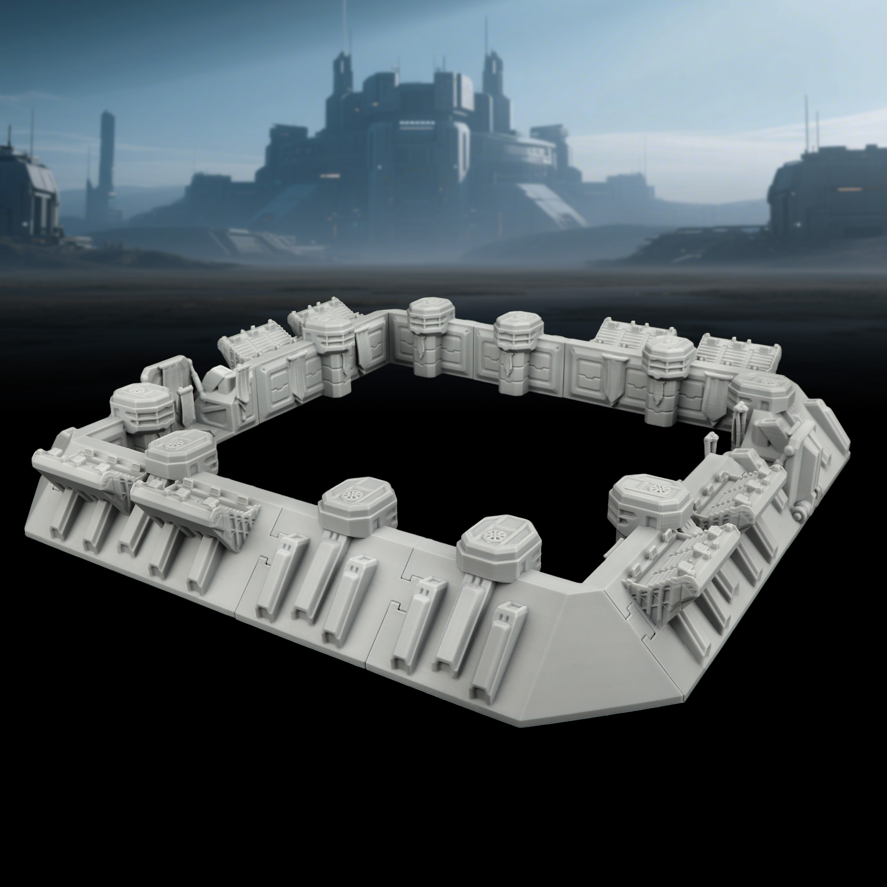 Sci-Fi Arena Terrain Set - Gre - Miniature Terrain Set ulasan dan harga