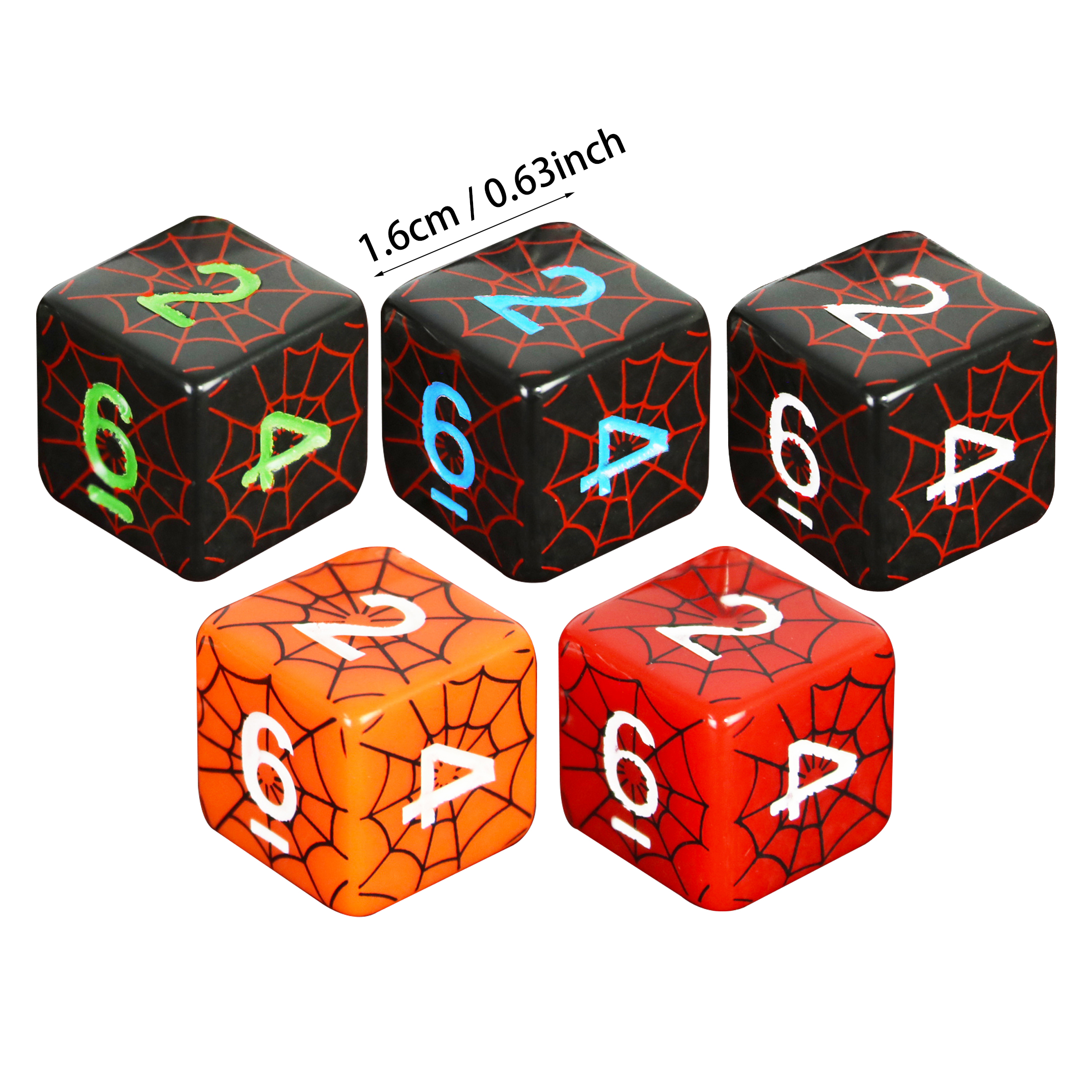 5pcs/set 6 Sided Dice D6 Digit - Board Game Web ulasan dan harga