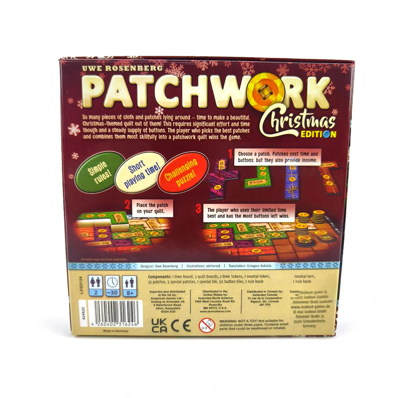 New Patchwork Christmas Board  - Board Game Wingspan ulasan dan harga