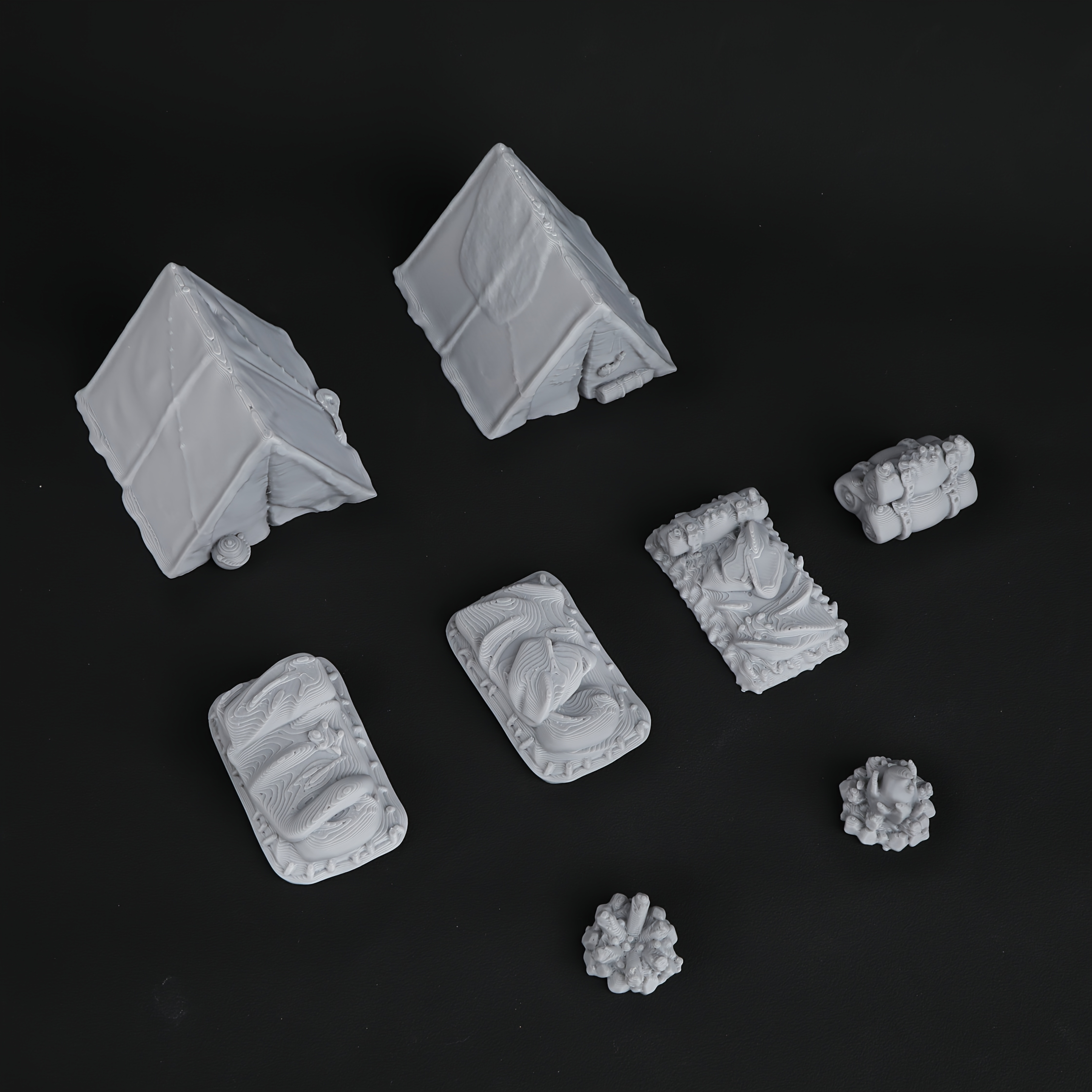 8pcs RPG Adventurer's Camp Min - Miniature Terrain Set ulasan dan harga