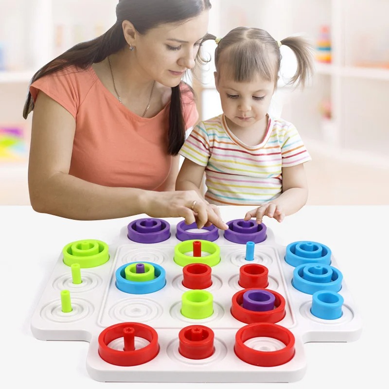 Montessori Stacking Ring Board - Board Game Family ulasan dan harga