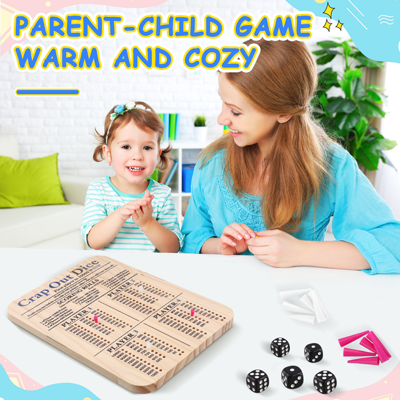 Wooden Crap Out Dice Score Boa - Board Game Family ulasan dan harga